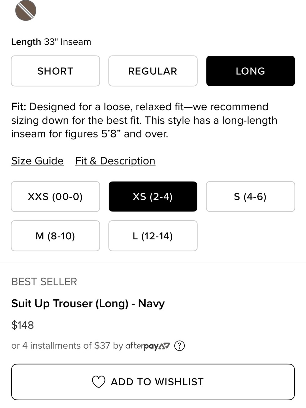 ALO YOGA | medium | Suit Up Trouser - Navy - Picture 7 of 8